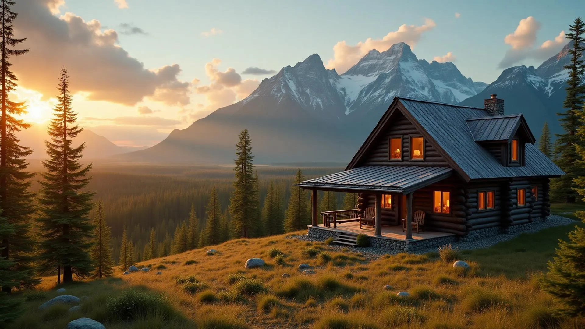 Alaska cabin in pristine wilderness